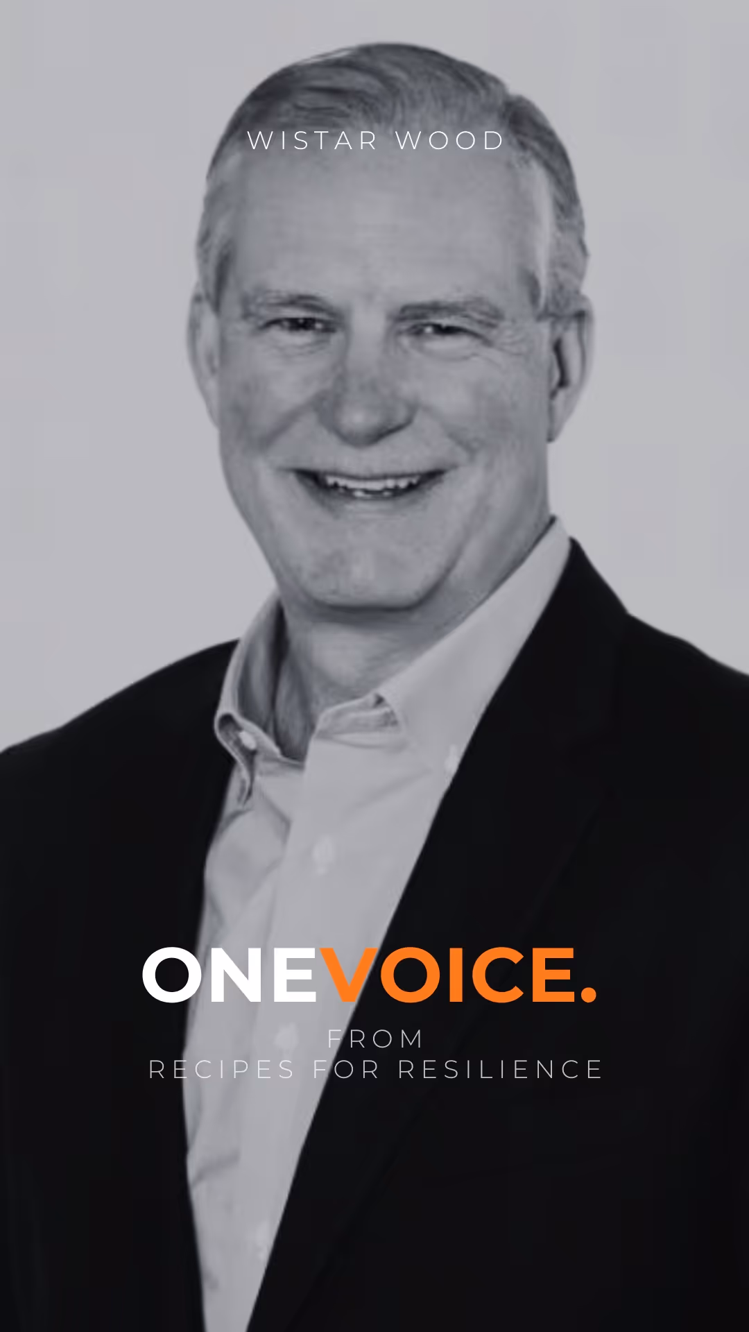 Black and white close-up portrait of a smiling woman with the text 'Marguerite Ferrell Nee' above and 'ONE VOICE from Recipes for Resilience' below.