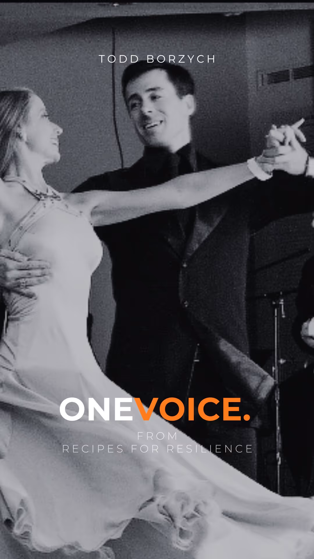 Black and white close-up portrait of a smiling woman with the text 'Marguerite Ferrell Nee' above and 'ONE VOICE from Recipes for Resilience' below.