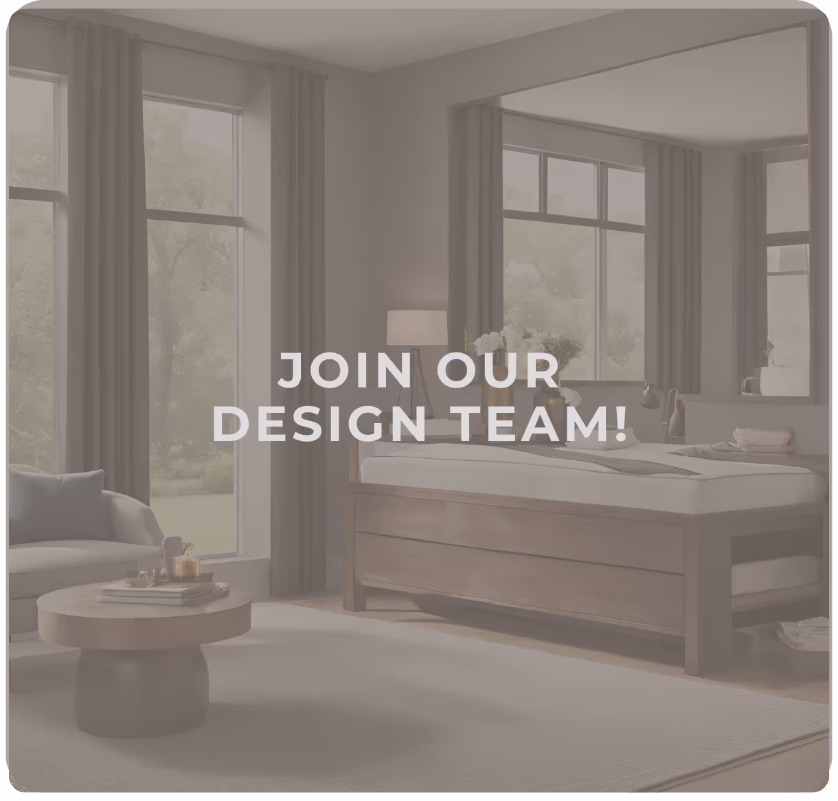 A bedroom with a large window and a wooden bed. Join our design team - Stacy Nicole Interiors is a full-service North Carolina interior design firm. Luxury interior design in Charlotte-based at 1515 Mockingbird Lane, Suite 420, Charlotte, NC 28209.