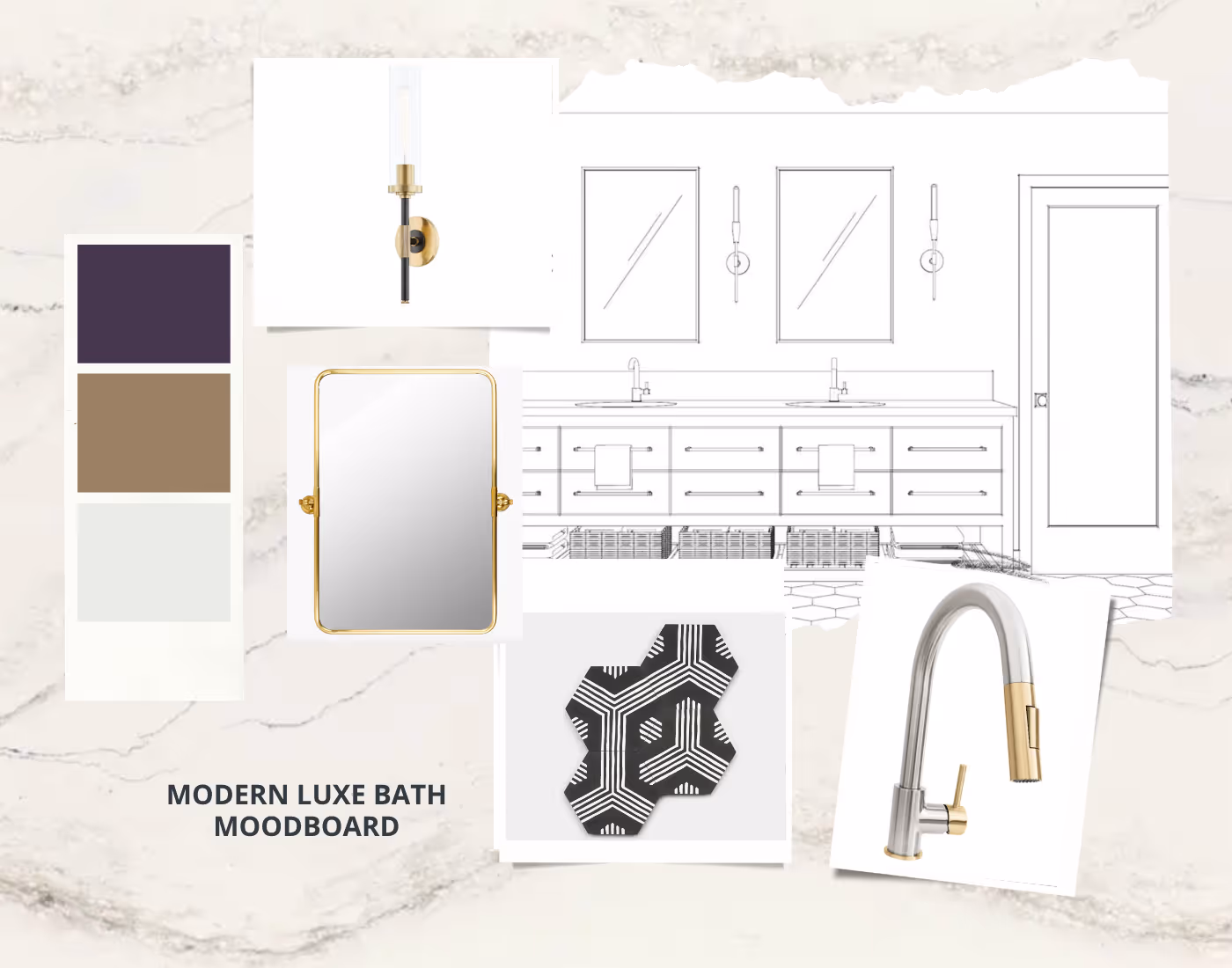 Luxury plum noir bath retreat | luxury bathroom design concept in charlotte, nc designed by Stacy Nicole Interiors in Charlotte, North Carolina.