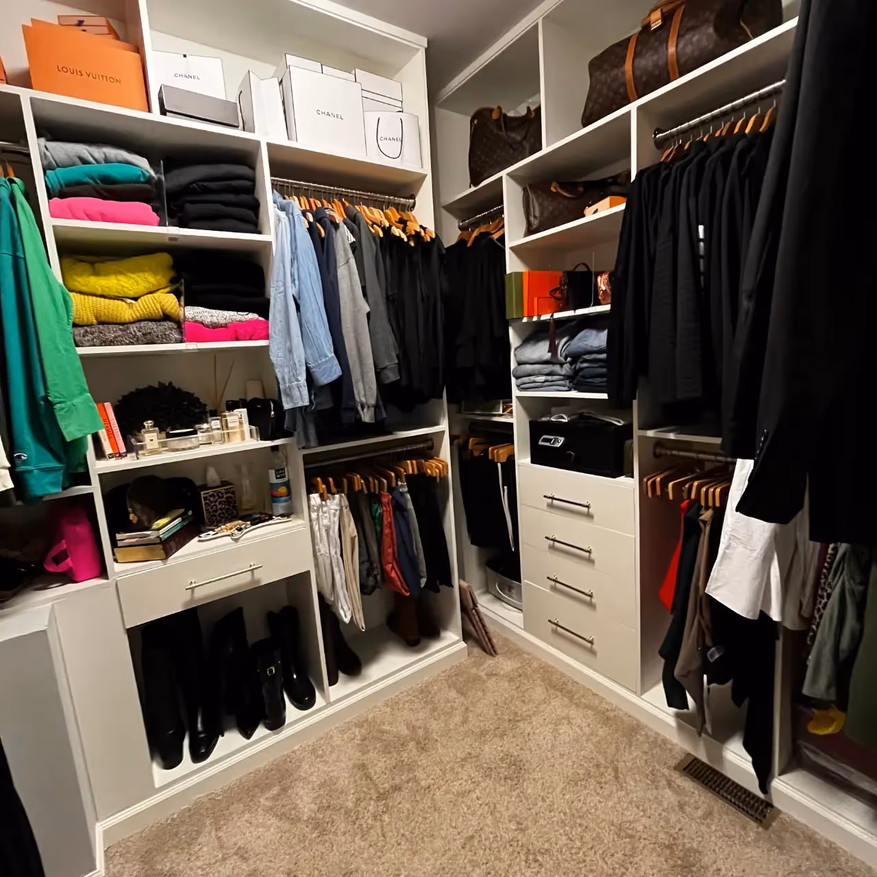 After professional custom closet design by Stacy Nicole Interiors