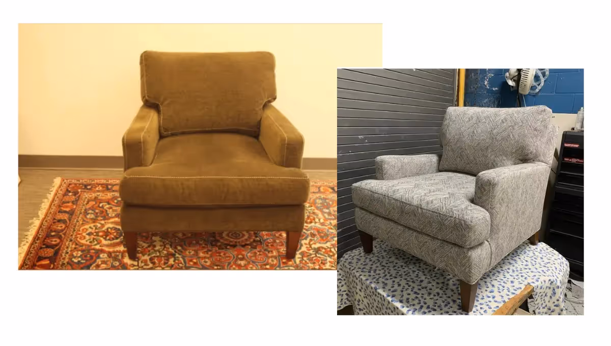 Before + after - Stacy Nicole Interiors 2021 Chairity Auction and Designer Showcase . the green chair project