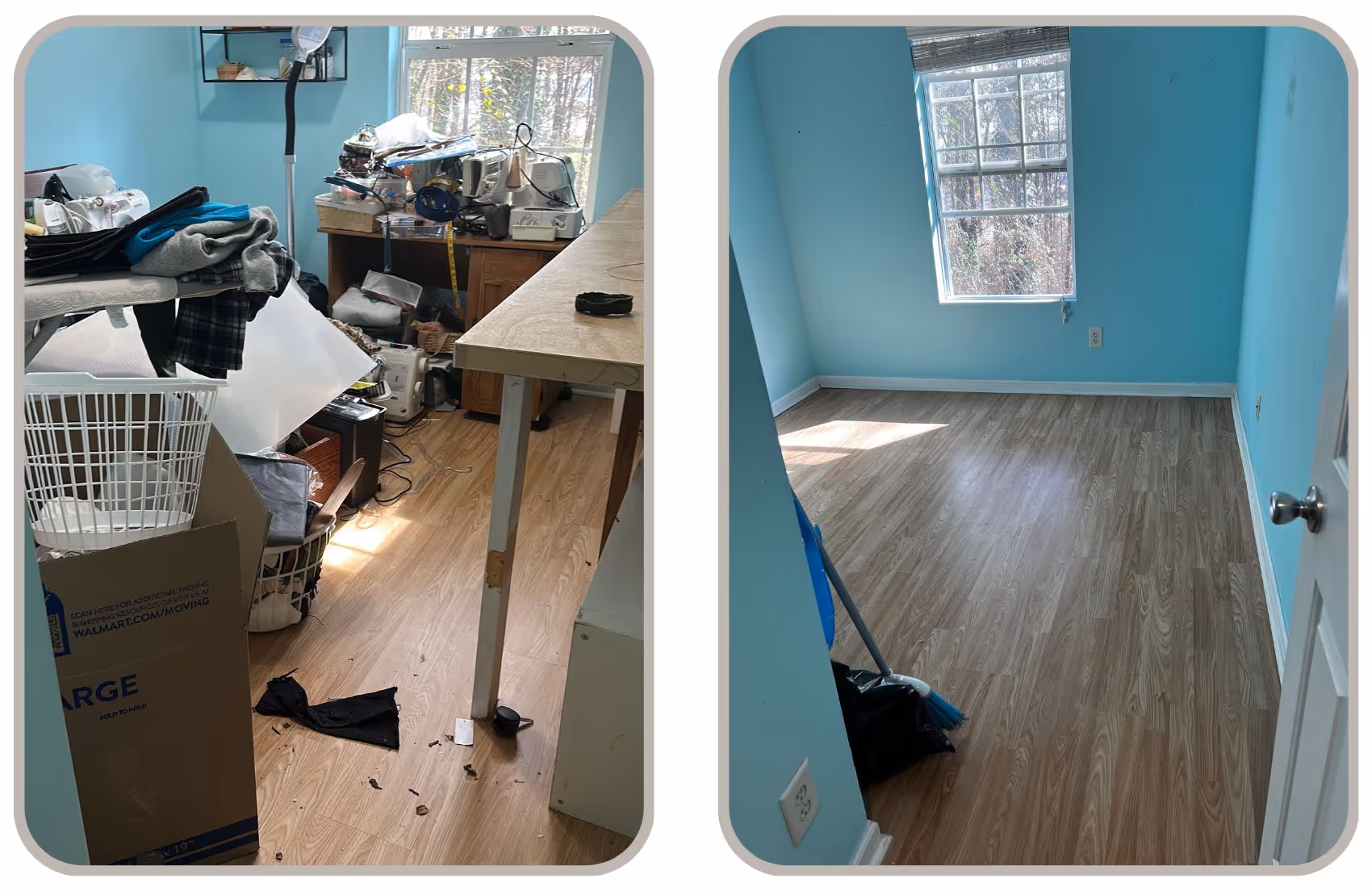 Full-service packing and move coordination. Before and after.