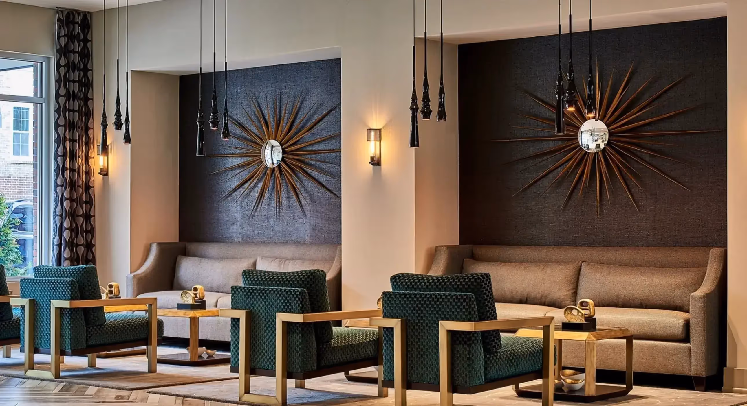 Interior design for offices, hotels, restaurants, and retail, blending functionality with brand aesthetics.