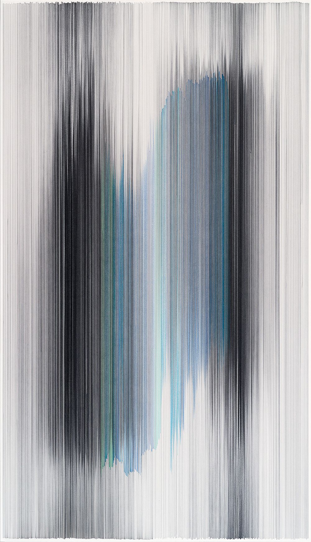 An artwork by Anne Lindberg that was my inspiration for the postcard design. In hers, the lines are horizontal, way more dense and of a darker colour.