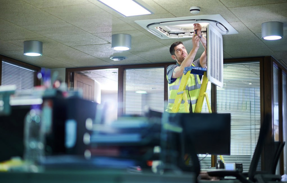 image of maintenance service team at work (for a property management company)