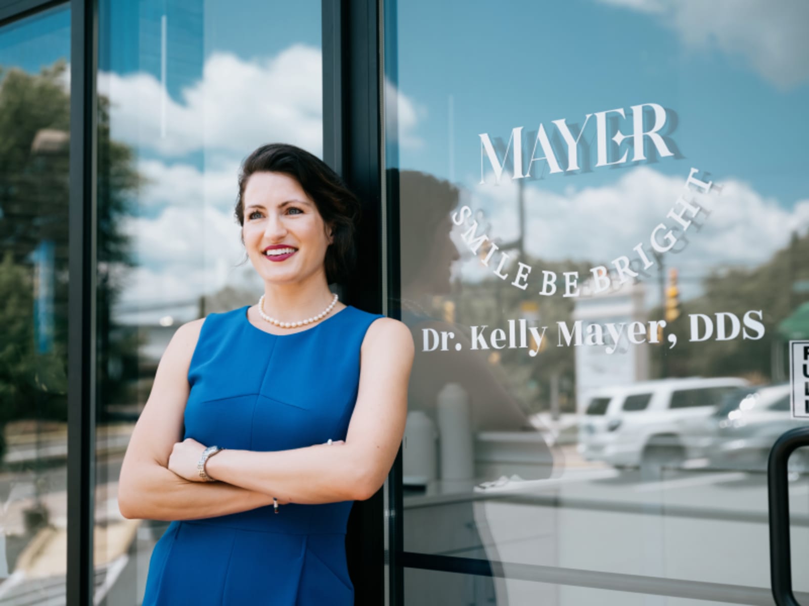 Dr. Kelly Mayer professional portrait at Mayer Smile Be Bright practice