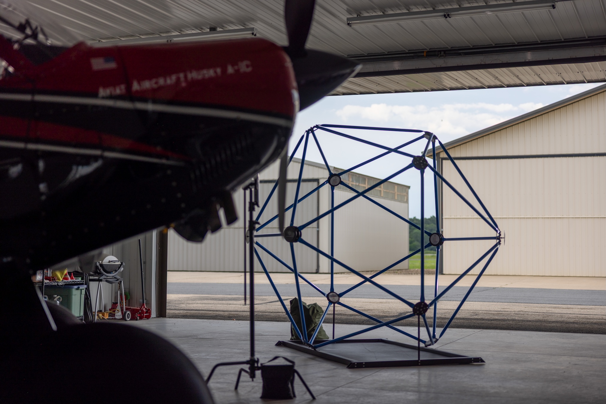Numbered panel on The Maverick 7-foot icosahedron, training neuromuscular activation, vision, and balance simultaneously.