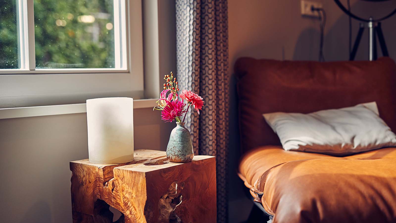 Een detailopname van de luxe kamers in de Fortwachterswoning van Fort Resort Beemster
