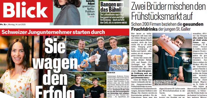 «Sie wagen den Erfolg»: YourStarter aus Oberriet auf der «Blick»-Titelseite.