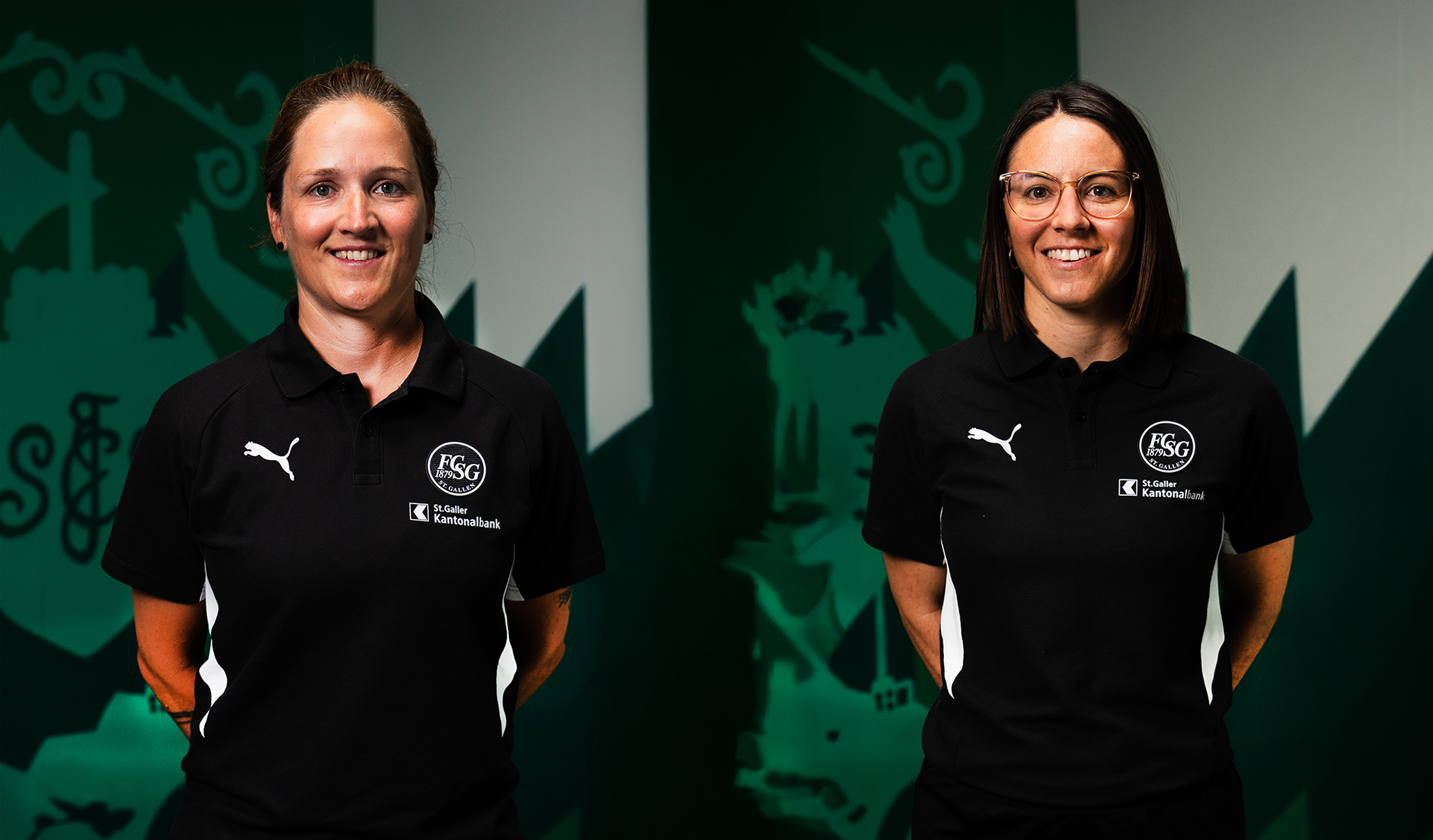 Sandra Egger und Patricia Willi, Co-Sportchefinnen 1. Frauenequipe FC St.Gallen 1879. (v.l.)