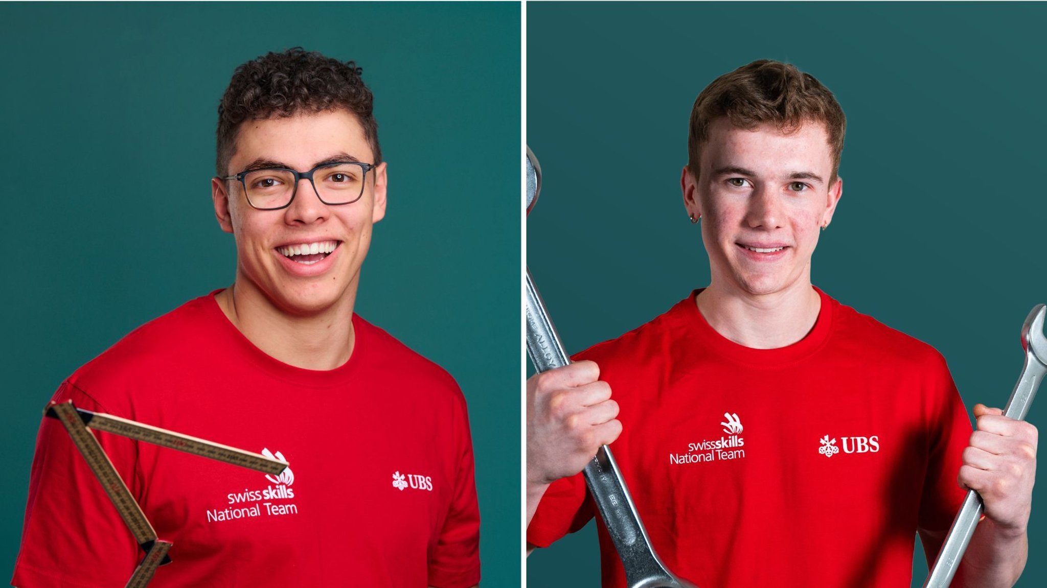 Zimmermann Maurus Dörig aus Schlatt (links) und Landmaschinenmechaniker Andrin Dobler aus Weissbad.
