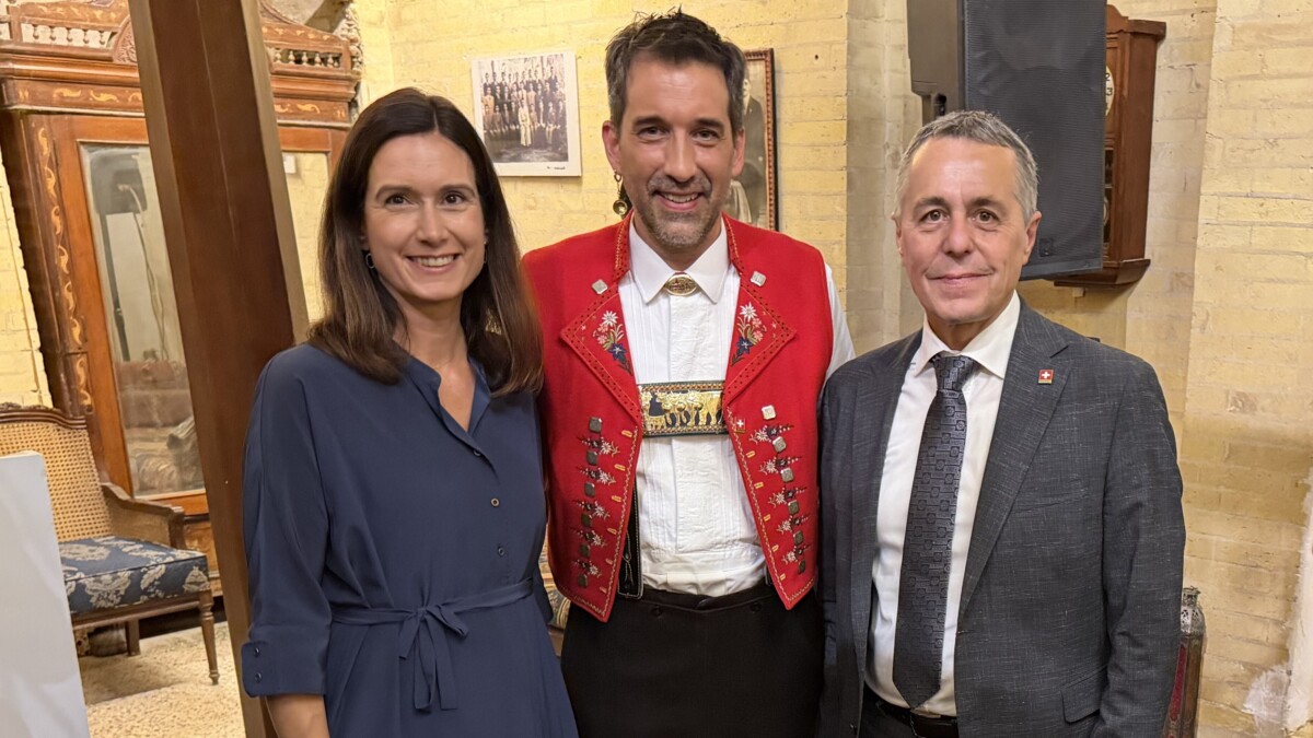 Maja Riniker, Claudio Minder und Ignazio Cassis. Maja Riniker, Claudio Minder und Ignazio Cassis.