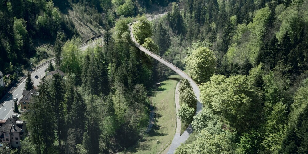 Herzstück der gemeinsamen Planung ist eine Velobrücke im Raum Liebegg vom Ausstellplatz auf Seite Teufen bis zur Wattbachstrasse auf Seite St.Gallen.