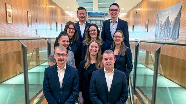 Fabrice Oberle, Remo Manser, Melanie Streule, Alina Täschler, Céline Oertle, Marianne Hörler, Sandra Koch, Christian Sutter und Patrick Meier. (v.l.)