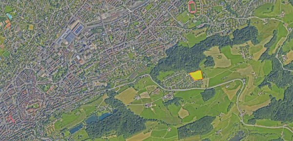 Das Grundstück Nr. F6428 in der Notkersegg. Das Grundstück Nr. F6428 in der Notkersegg.