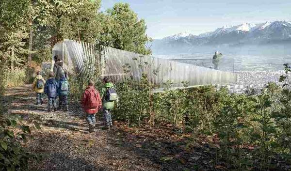 Die Aussichtsplattform für einen spektakulären Blick über das Rheintal. (Visualisierung) Die Aussichtsplattform für einen spektakulären Blick über das Rheintal. (Visualisierung)