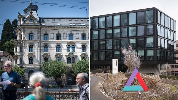 Im Helvetia-Hauptsitz (rechts) könnten bald HSG-Büros entstehen. Links das Haus Washington. (Bilder: Niklas Thalmann/Benjamin Manser) Im Helvetia-Hauptsitz (rechts) könnten bald HSG-Büros entstehen. Links das Haus Washington. (Bilder: Niklas Thalmann/Benjamin Manser)