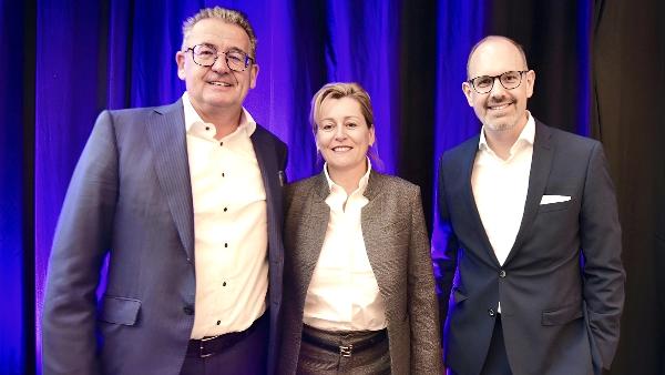 Christian Lienhard, abtretender Verwaltungsrat, Bettina Fleisch, neu gewählte Verwaltungsrätin, Andreas Hunziker, neu gewählter Verwaltungsrat. (v.l.)