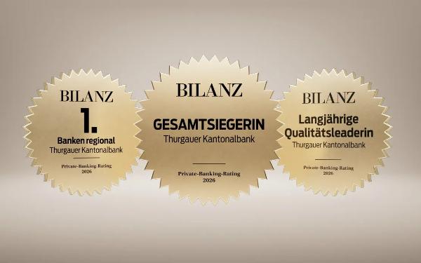 Dreifach ausgezeichnet: Das TKB Private Banking.