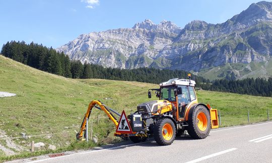 Arbeiten auf der Schwägalp im Auftrag des Tiefbauamts Appenzell Ausserrhoden.