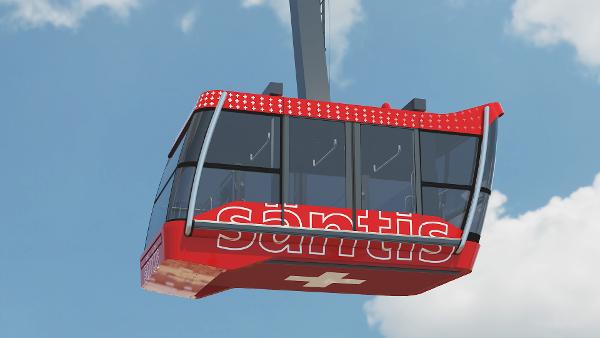 An der diesjährigen GV wurde erstmals den Aktionärinnen und Aktionäre das neue Kabinendesign der künftigen Säntisbahn präsentiert.