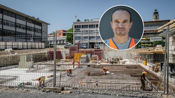 An der Lukasstrasse entsteht der neue Hauptsitz der Cellere-Gruppe. Kleines Bild: Marco Cellere, CEO der Cellere-Gruppe. (Bild: Andrea Tina Stalder) An der Lukasstrasse entsteht der neue Hauptsitz der Cellere-Gruppe. Kleines Bild: Marco Cellere, CEO der Cellere-Gruppe. (Bild: Andrea Tina Stalder)