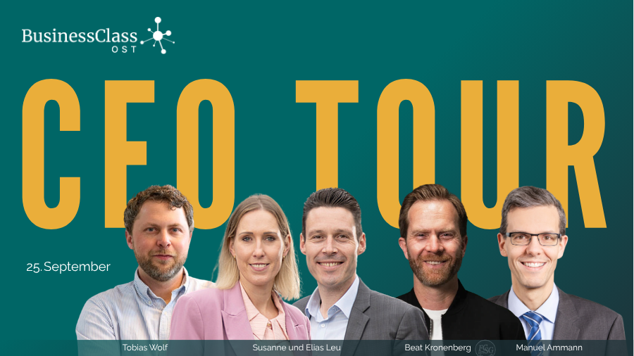 Nach dem erfolgreichen Auftakt im Mai kündigt «Business Class Ost» die zweite Ausgabe der «CEO Tour Ostschweiz» an.