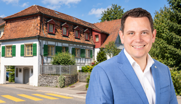 Johannes Sommer und das Ronald-McDonald-Haus an der Grossackerstrasse 7 in St.Gallen. (Bild sg24)