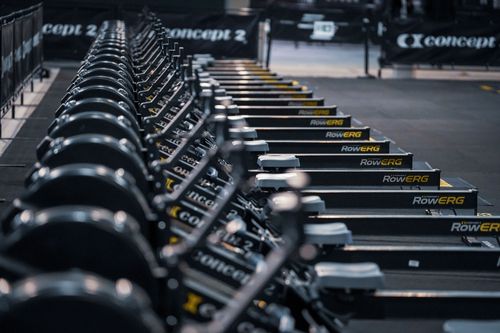 Station vide du rameur de la compétition HYROX