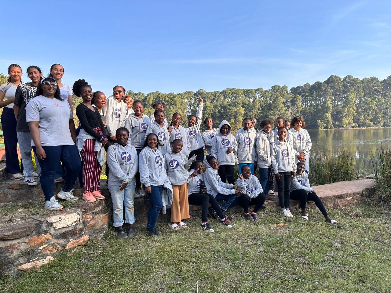 Girls at the Malawi Leadership Academy group photo