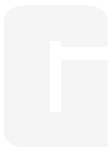 Stylized letter G with a white cut-out T in the center on a light gray background.