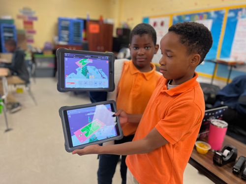 students on tablet on kai xr platform