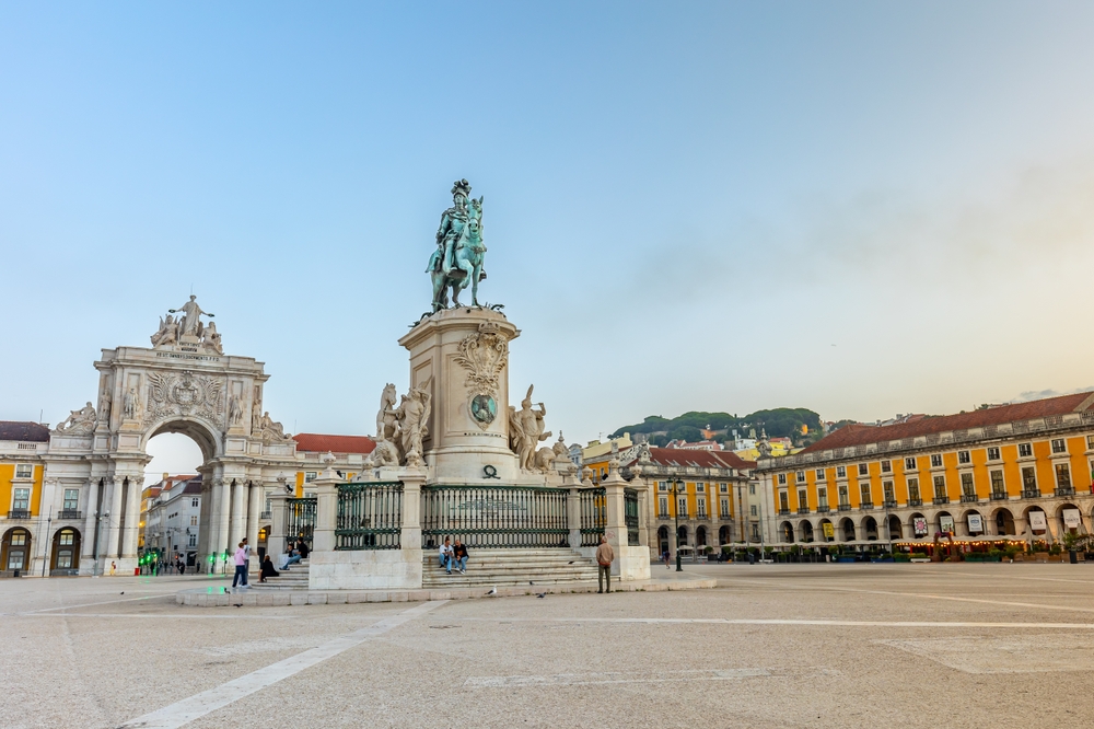 Iconic square in Lisbon Portugal