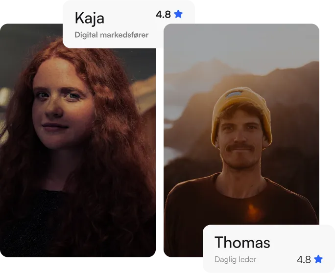Bilde av to personer som anbefaler byråmatch