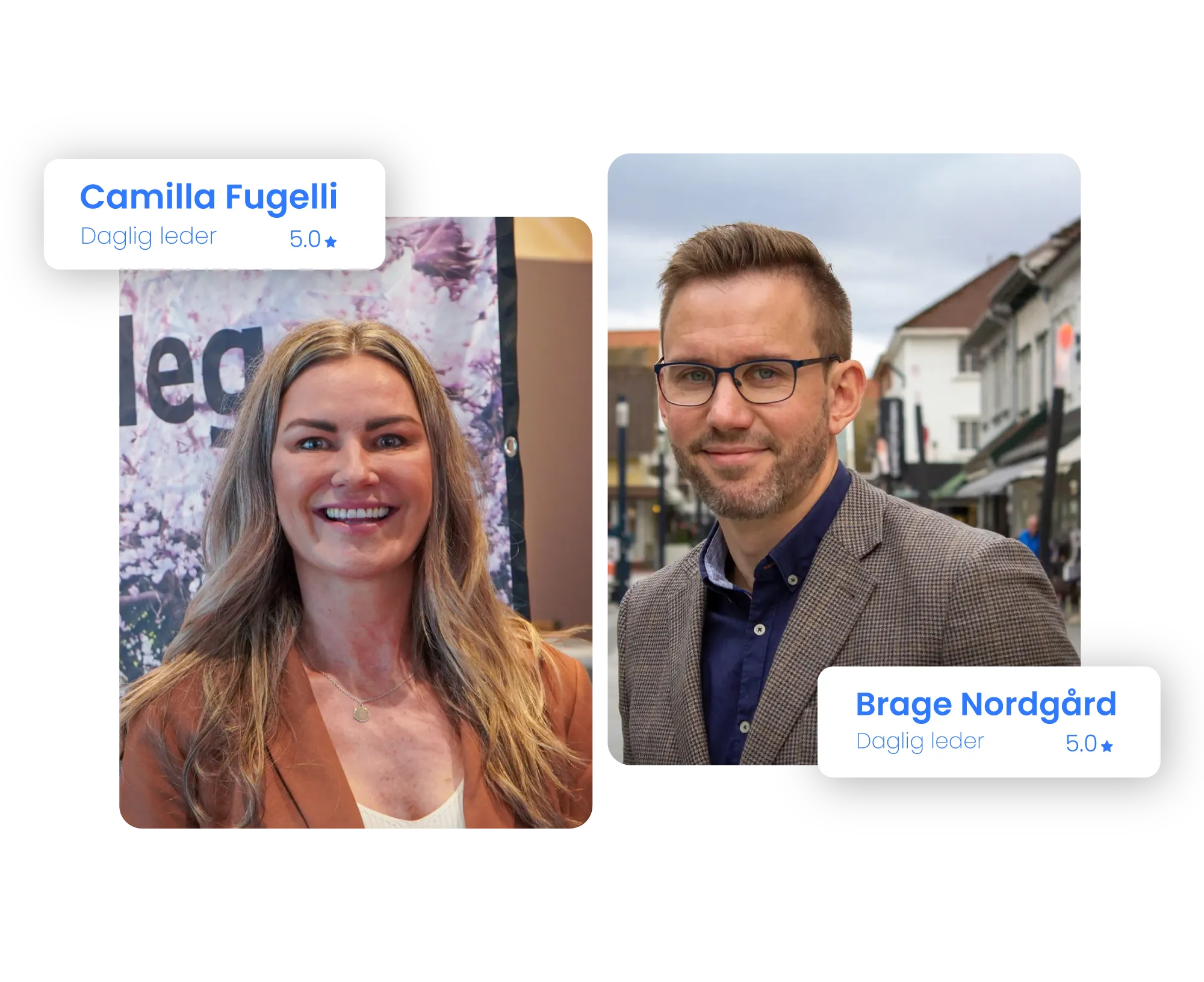 Bilde av to personer som anbefaler byråmatch