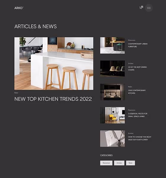 Screenshot Blog - Arko Webflow Template