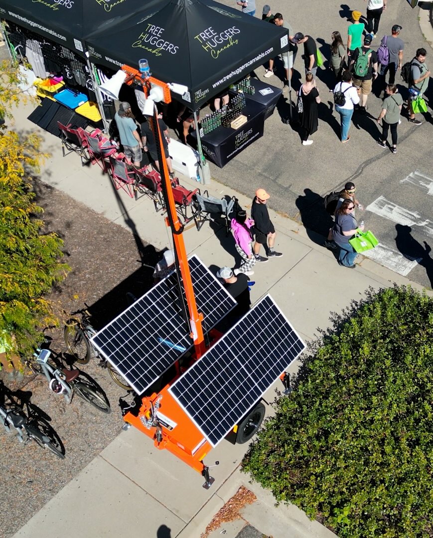 Solar-powered SmartGuard trailer monitoring large event. 