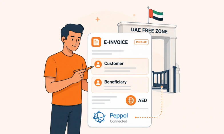 UAE Free Zone e-invoicing with PINT-AE customer and beneficiary fields
