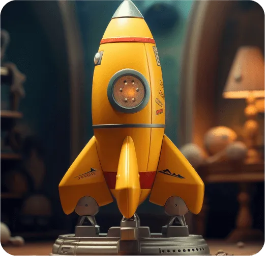 A toy rocket ship