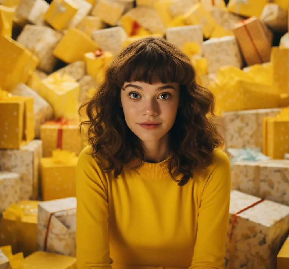 Woman with gifts