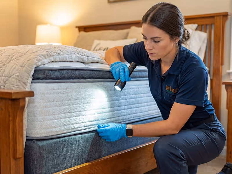 pest pro inspecting for bed bugs