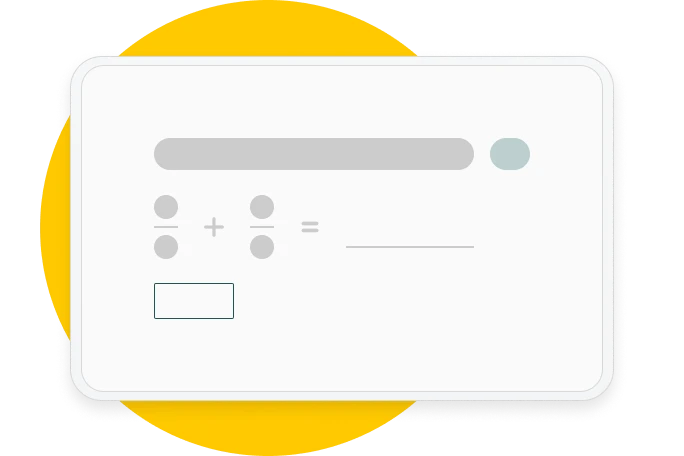 Tablet showing a math practice interface displaying a fraction division problem with an input field.