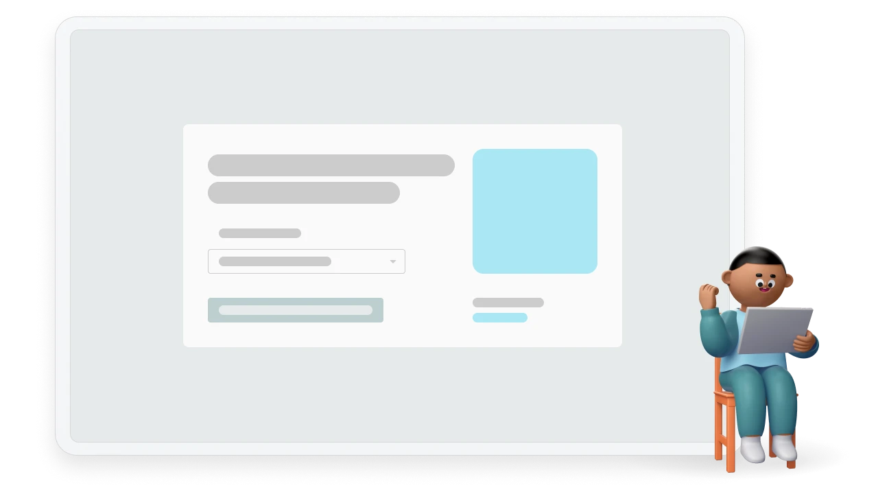 Illustration of a cheering student sitting next to a Classroom Goals interface displaying a goal setting screen with an in-game reward item.