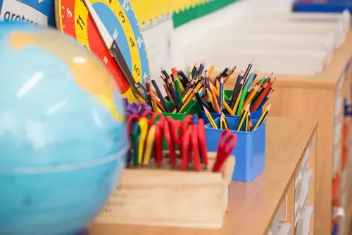 Stationary in a classroom