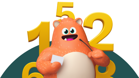 Ed mascot with numbers