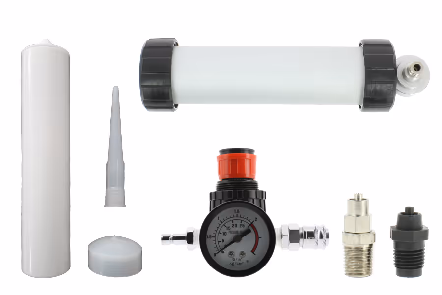 Euro-Kartusche mit Ventilen, Adapter und Aufsatz