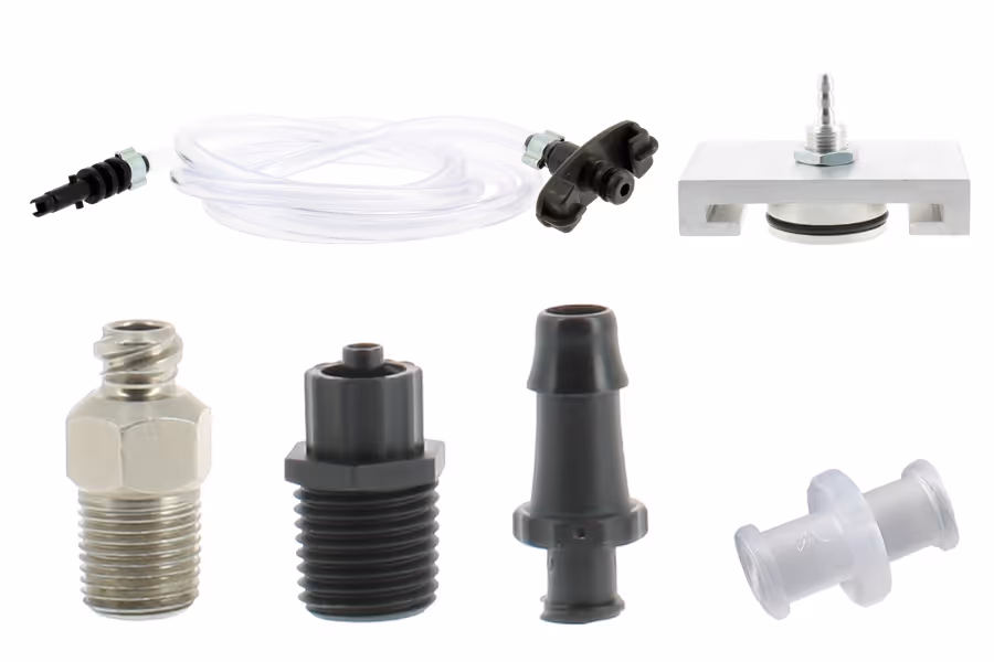 Fittinge, Verbinder und Halterungen für Dosiersysteme