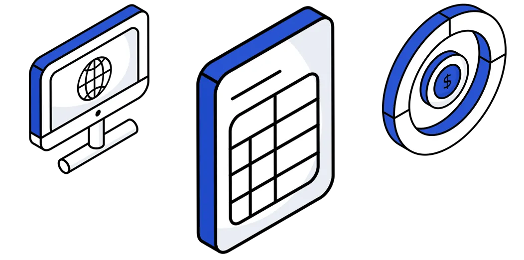Trío de imagénes computadora tecnológica, calculadora y monetización para tu empresa