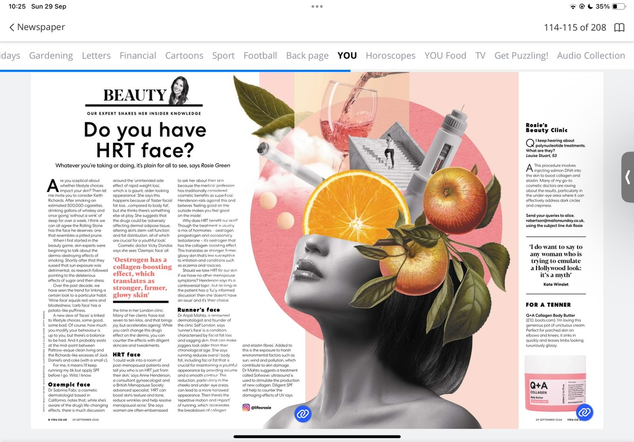 Benefits of HRT and Skin